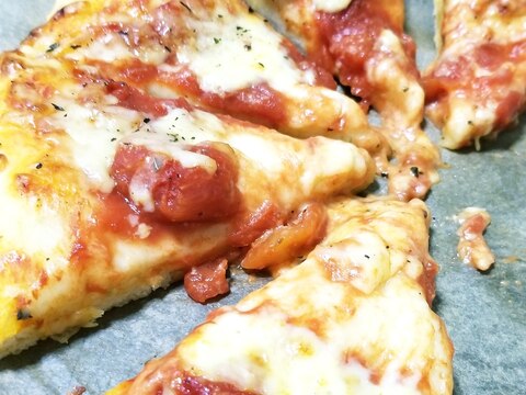 お手軽☆カットトマトのチーズピザ